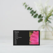 黒い名刺のGerbenaのピンクの花びら 名刺 (スタンド正面)