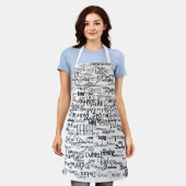 黒い名前の白いエプロン エプロン (着用した状態)