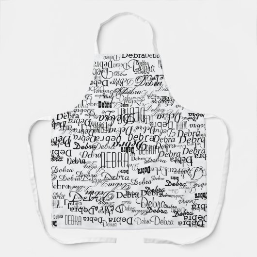 黒い名前の白いエプロン エプロン (正面)