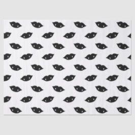 黒い吸血鬼の唇と歯が白いデコパージュ 薄葉紙