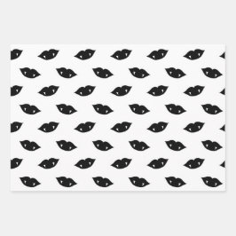 黒い吸血鬼の唇と歯が白く ラッピングペーパーシート