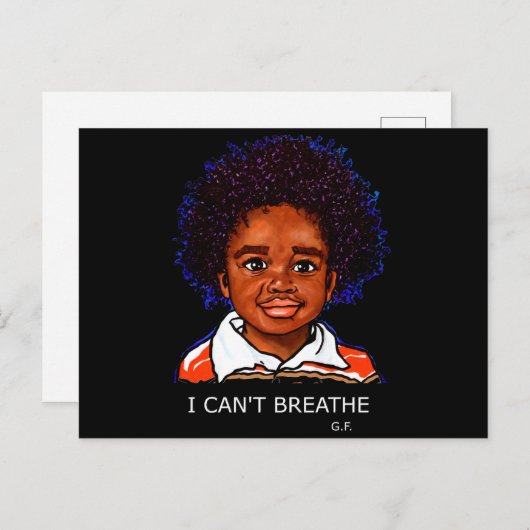 黒い命の問題チャイルドボーイ私は息ができない救済 ポストカード (正面/裏面)