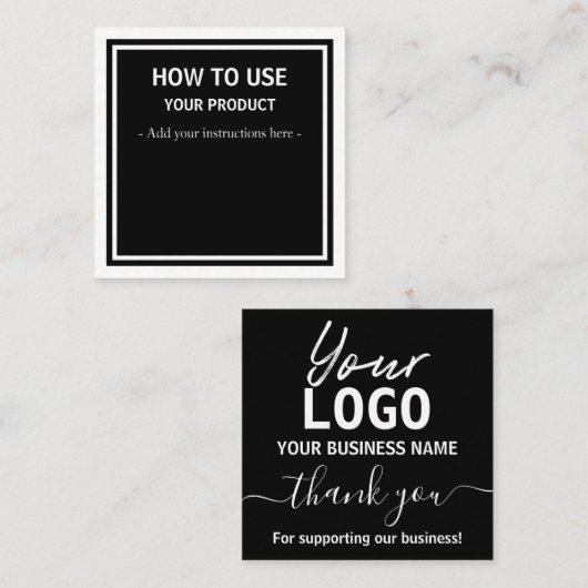 黒い命令カードの使い方 スクエア名刺 (正面/裏面)