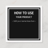 黒い命令カードの使い方 スクエア名刺 (正面)