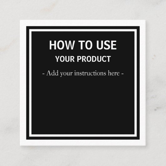 黒い命令カードの使い方 スクエア名刺 (正面)