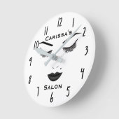 黒い唇の化粧の顔の眉毛の唇の魅力の美しい ラウンド壁時計 (傾斜)