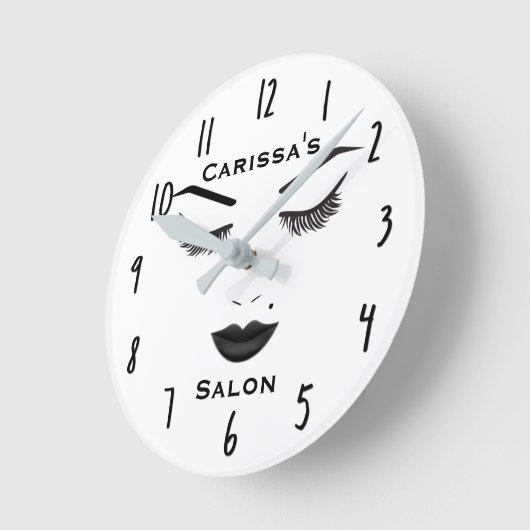 黒い唇の化粧の顔の眉毛の唇の魅力の美しい ラウンド壁時計 (傾斜)