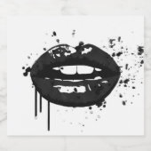 黒い唇スタイリッシュファッションキスメイクアップアーティスト ビールラベル (シングルラベル)