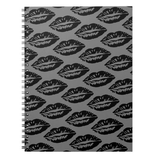 黒い唇パターン ノートブック (正面)