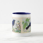 黒い喉の付いた青い反り マグカップ (中央)