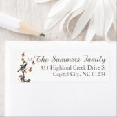 黒い喉を張った青いイラクサAudubonバードラベル ラベル (インサイチュ)