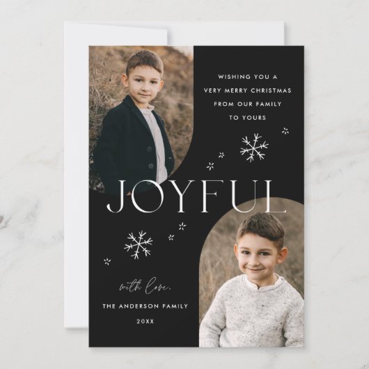 黒い喜びのスノーフレークのアーチフレーム2写真 シーズンカード (正面)