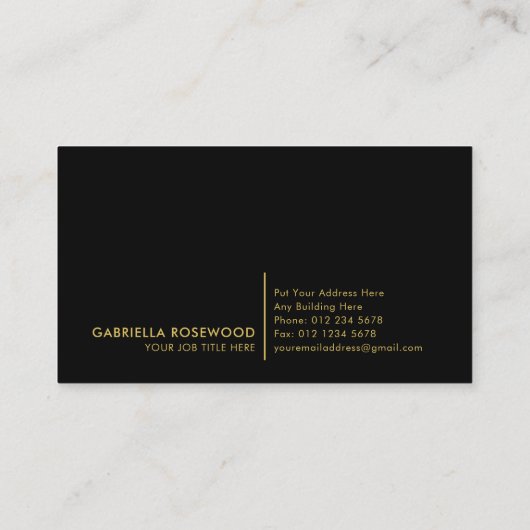 黒い四角い金ゴールド枠で美しい赤いバラ 名刺 (裏面)