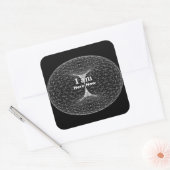 黒い四角のステッカー スクエアシール (封筒)