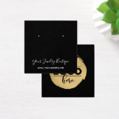 黒い四角のバックロゴホワイトイヤリングディスプレイカード (デスク)