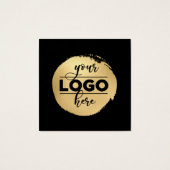 黒い四角のバックロゴホワイトイヤリングディスプレイカード (裏面)