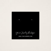 黒い四角のバックロゴホワイトイヤリングディスプレイカード (正面)