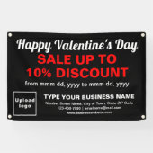 黒い四角形のバナーでビジネスのバレンタインデーを販売 横断幕 (横)