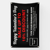 黒い四角形のバナーでビジネスのバレンタインデーを販売 横断幕 (縦)
