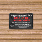 黒い四角形のバナーでビジネスのバレンタインデーを販売 横断幕