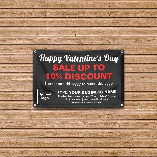 黒い四角形のバナーでビジネスのバレンタインデーを販売 横断幕