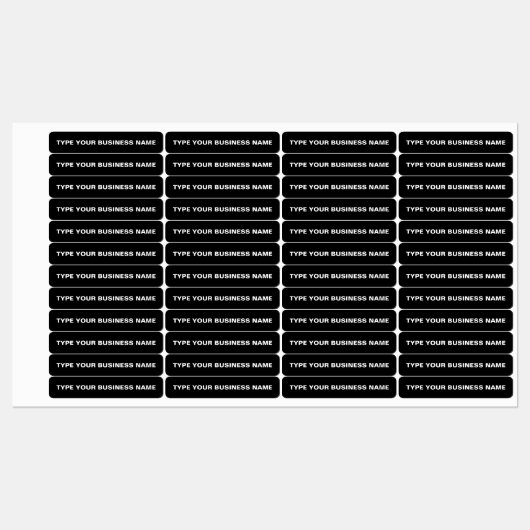 黒い四角形のラベルの会社名 ラベル (シート)