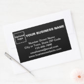 黒い四角形の上のビジネスブランドのシール 長方形シール (封筒)