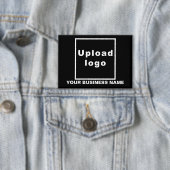 黒い四角形の上のビジネス名とロゴのボタン 缶バッジ (インサイチュ)