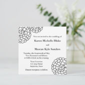 黒い四角形の結婚式招待状またはアナウンス 招待状 (スタンド正面)