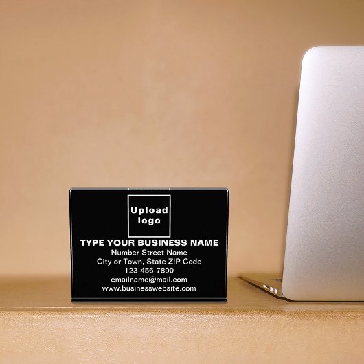 黒い四角形フォトブロック上のビジネスブランド フォトブロック