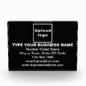 黒い四角形フォトブロック上のビジネスブランド フォトブロック (正面)