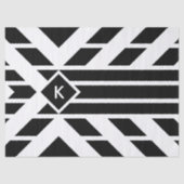 黒い四辺形は、モノグラムのティッシュペーパー縞で飾ります 薄葉紙 (正面)