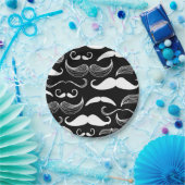 黒い壁のデカールのおもしろいで白い髭のデザイン ペーパープレート (パーティー)