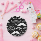 黒い壁のデカールのおもしろいで白い髭のデザイン ペーパープレート (パーティー)