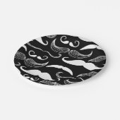 黒い壁のデカールのおもしろいで白い髭のデザイン ペーパープレート (アングル)