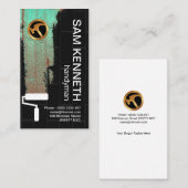 黒い壁のハン絵を描ドマンに緑の蛍光が付いている 名刺 (正面/裏面)