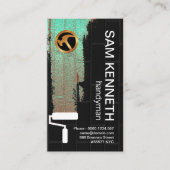 黒い壁のハン絵を描ドマンに緑の蛍光が付いている 名刺 (正面)