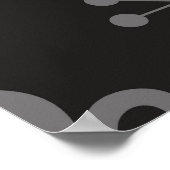 黒い壁紙のゴールデンクラウン、シームレスなパターン ポスター (角)