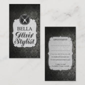 黒い壁紙美容師アポイントメントカード 予約カード (正面/裏面)