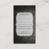 黒い壁紙美容師アポイントメントカード 予約カード (裏面)