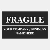 黒い壊れやすい発送ラベル長方形シール 長方形シール (正面)