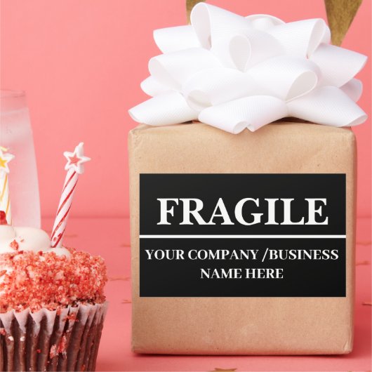 黒い壊れやすい発送ラベル長方形シール 長方形シール (パーティー)