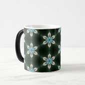 黒い変形させるマグのネオンダイヤモンドの花 モーフィングマグカップ (正面左)