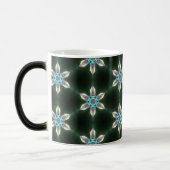 黒い変形させるマグのネオンダイヤモンドの花 モーフィングマグカップ (左)