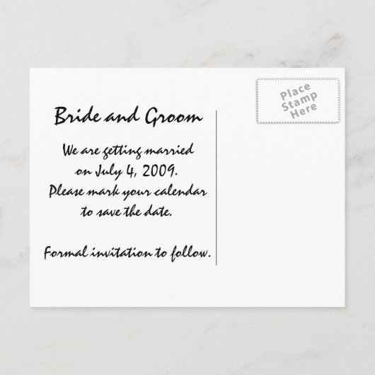 黒い夏の結婚式の花火の日付を保存 案内ポストカード (裏面)