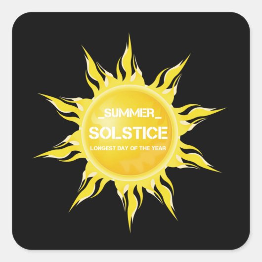 黒い夏の至年間で最も長い日 スクエアシール (正面)