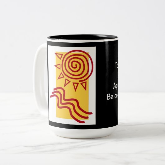 黒い外観の土産マグ ツートーンマグカップ (正面左)