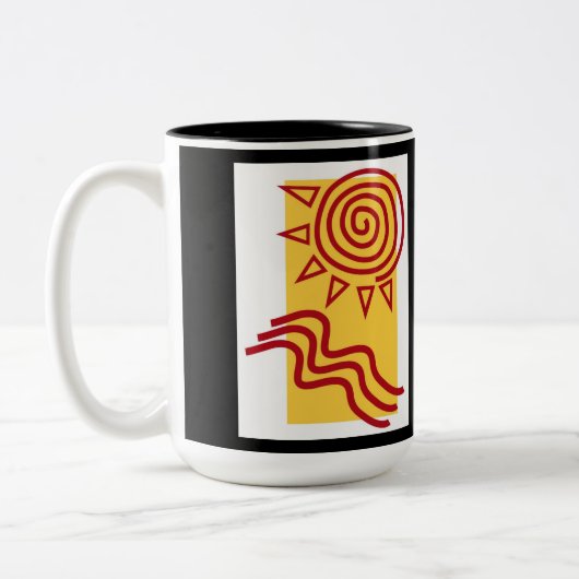 黒い外観の土産マグ ツートーンマグカップ (左)