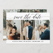 黒い多数の写真は日付を救います セーブザデート (正面/裏面)