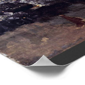 黒い夜と金ゴールドで落下するロケットはジェムによって ポスター (角)